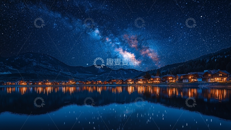 高清大图下载【趣麦麦图】星空倒影