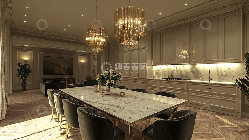高清大图下载【趣麦麦图】现代轻奢欧式餐厅