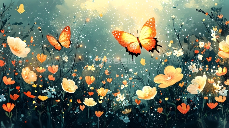 高清大图下载【趣麦麦图】梦幻蝴蝶花海