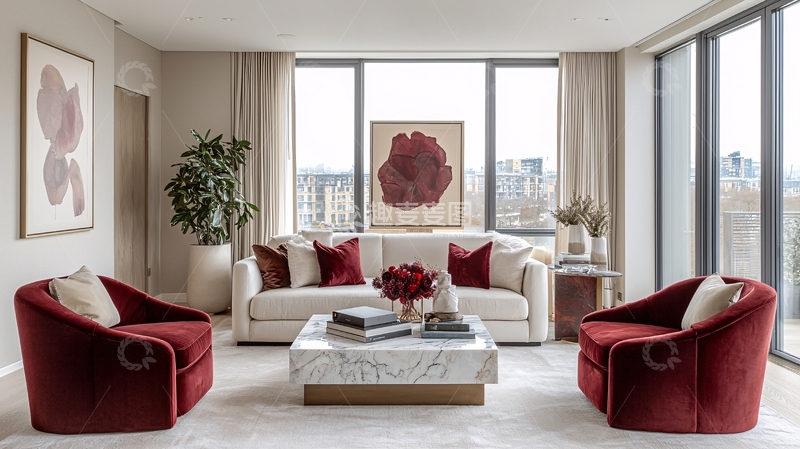 高清大图下载【趣麦麦图】现代简约高级客厅