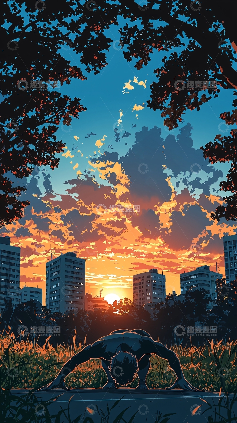 高清大图下载【趣麦麦图】城市日落