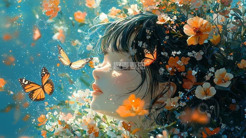 高清大图下载【趣麦麦图】水中女孩