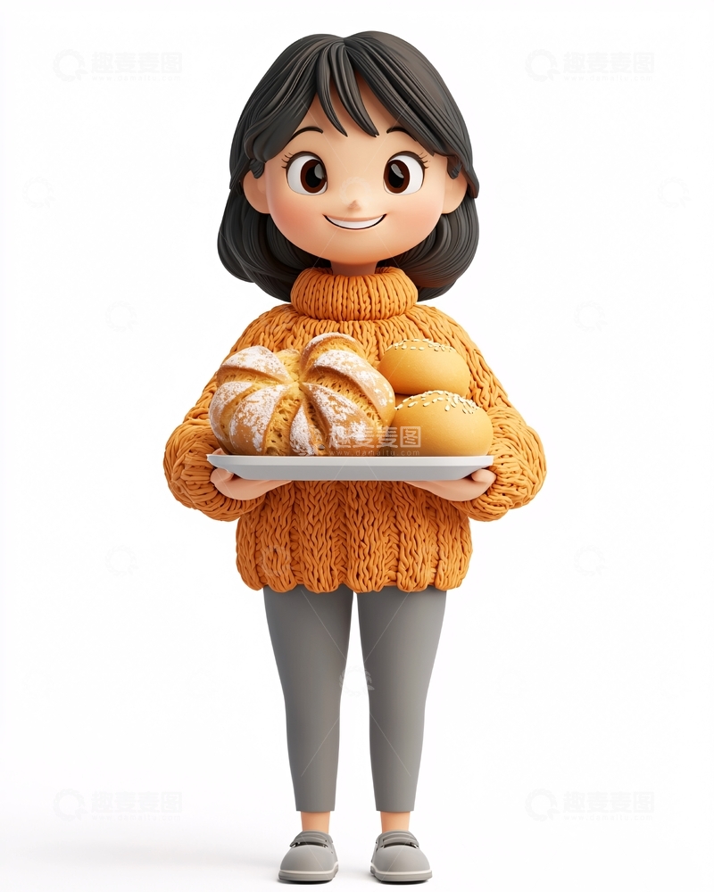 高清大图下载【趣麦麦图】卡通女孩136