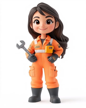 卡通女技工
