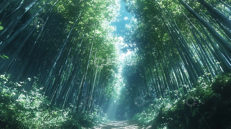 高清大图下载【趣麦麦图】竹林小径