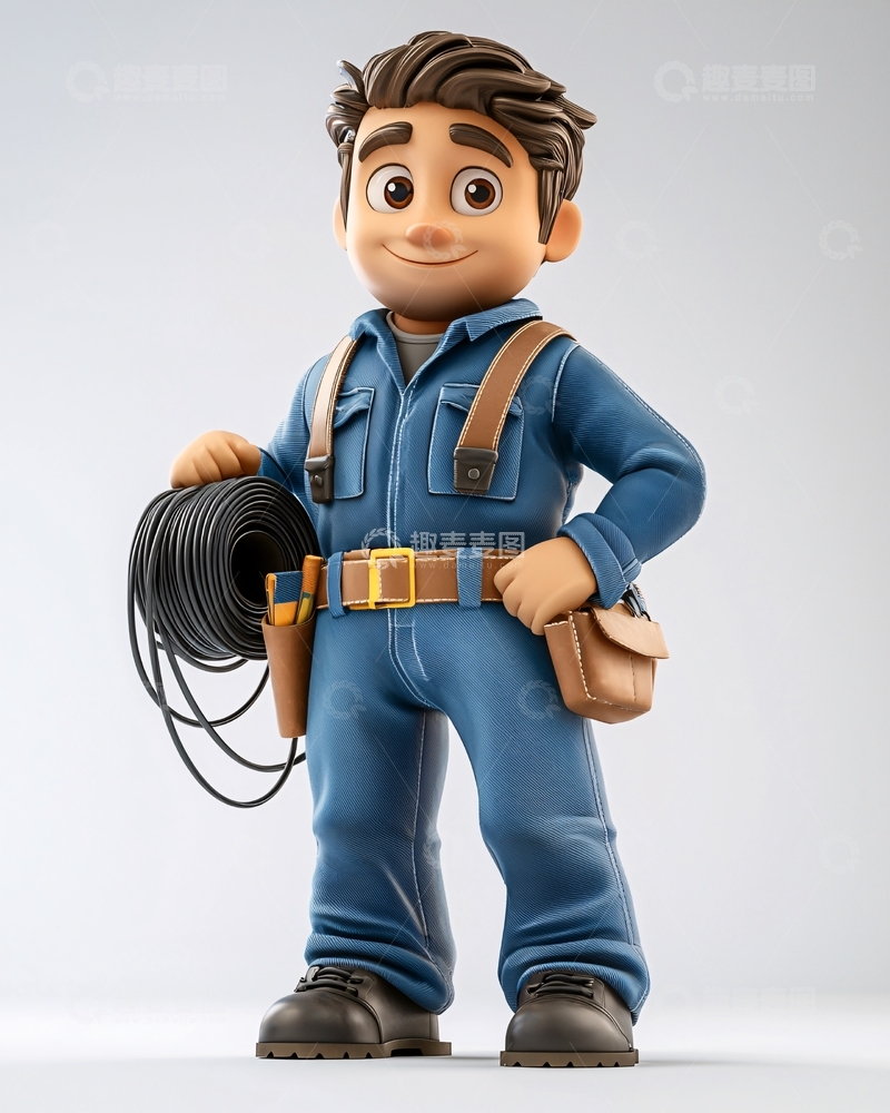 高清大图下载【趣麦麦图】卡通电工