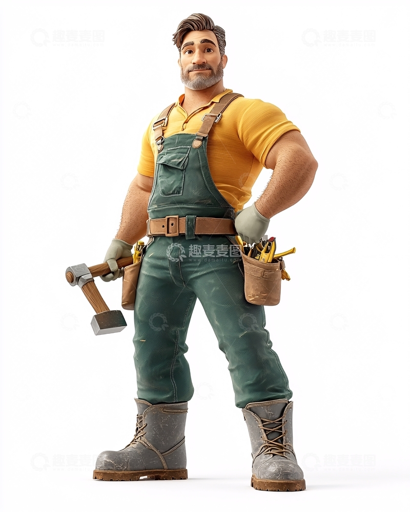 高清大图下载【趣麦麦图】卡通工人34