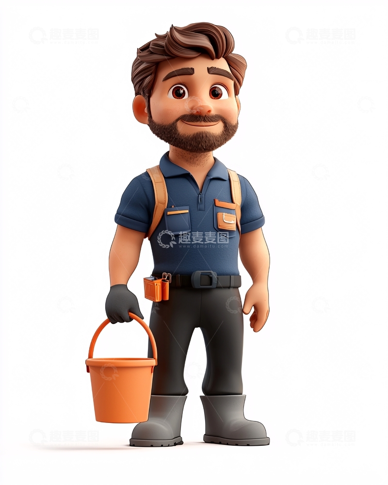 高清大图下载【趣麦麦图】卡通修理工