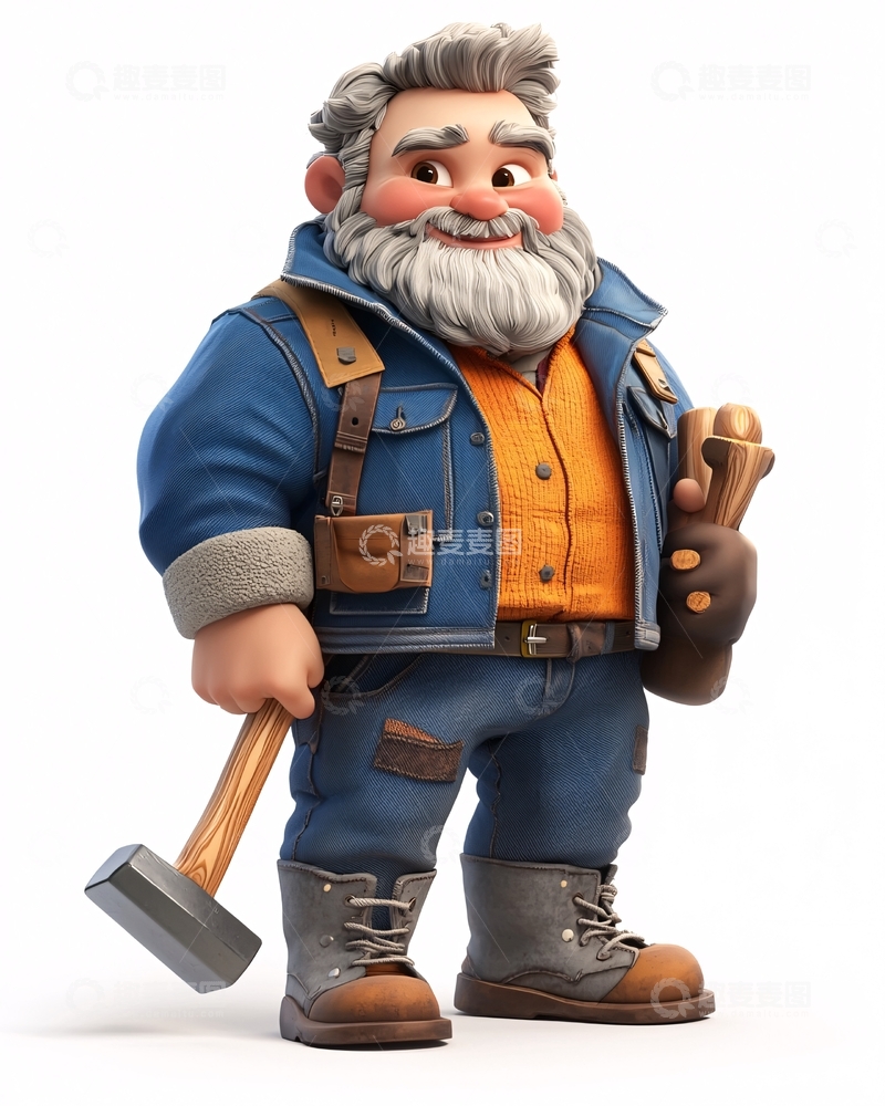 高清大图下载【趣麦麦图】卡通矿工