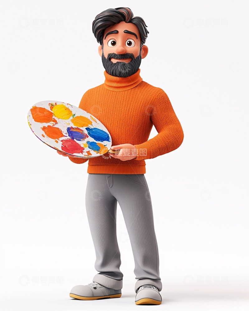 高清大图下载【趣麦麦图】卡通画家