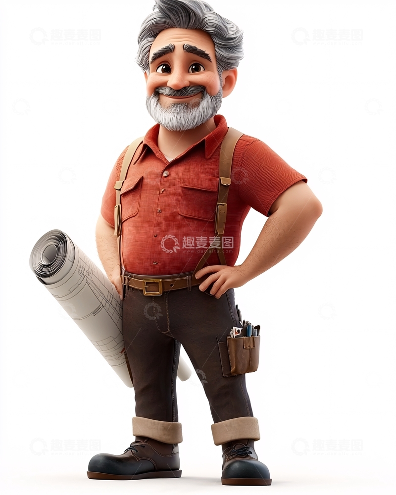 高清大图下载【趣麦麦图】卡通老头