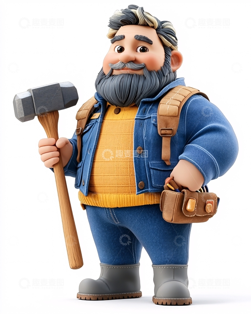 高清大图下载【趣麦麦图】卡通大叔