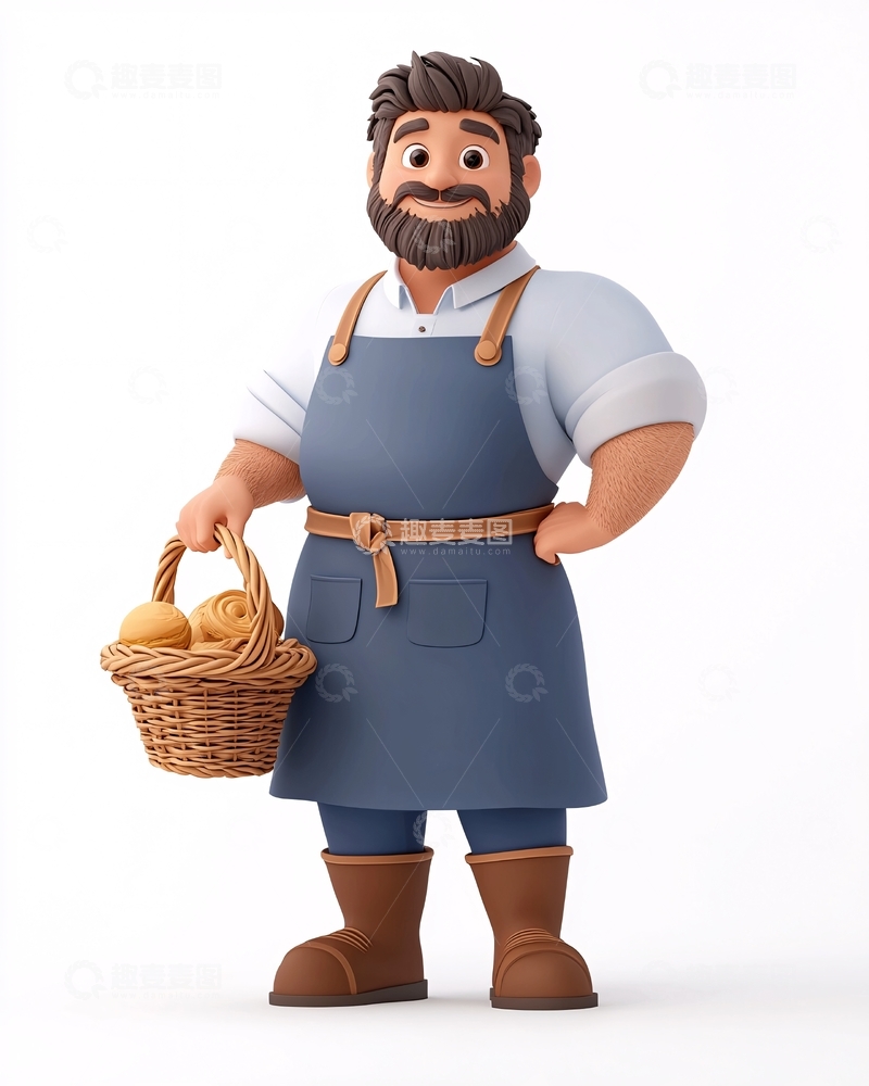 高清大图下载【趣麦麦图】卡通面包师