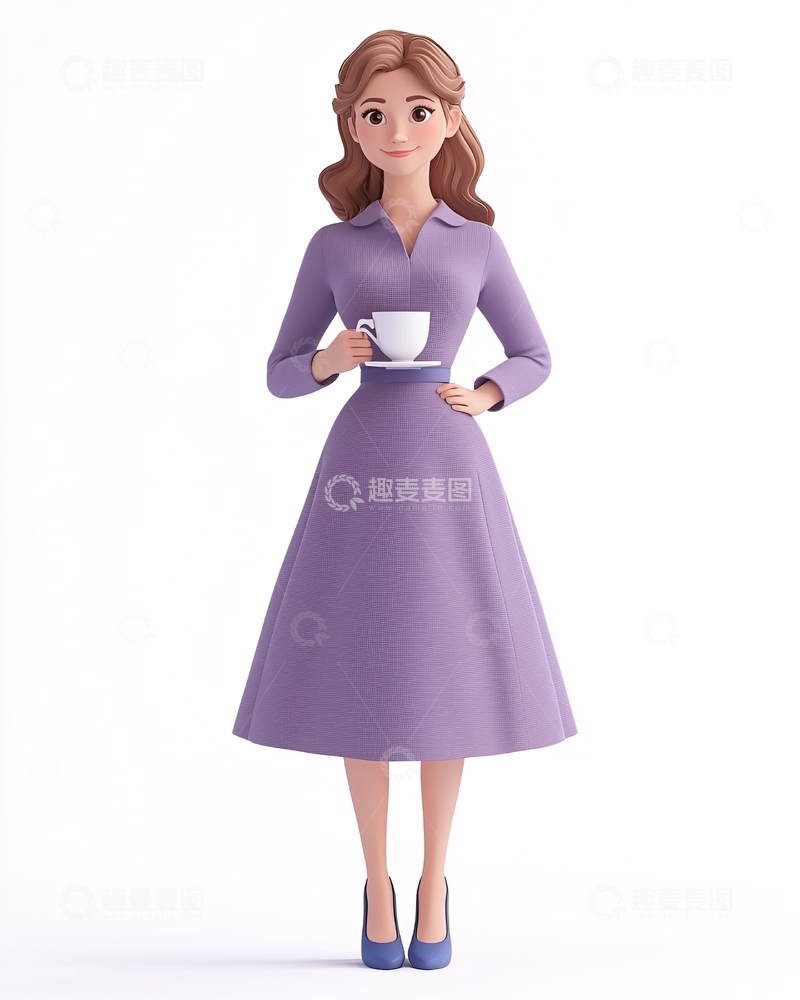 高清大图下载【趣麦麦图】卡通女郎