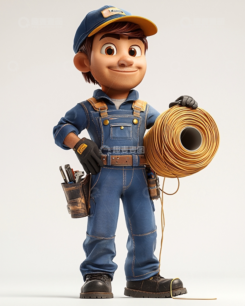 高清大图下载【趣麦麦图】卡通修理工