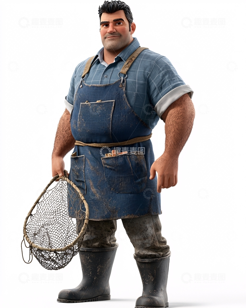 高清大图下载【趣麦麦图】强壮渔夫
