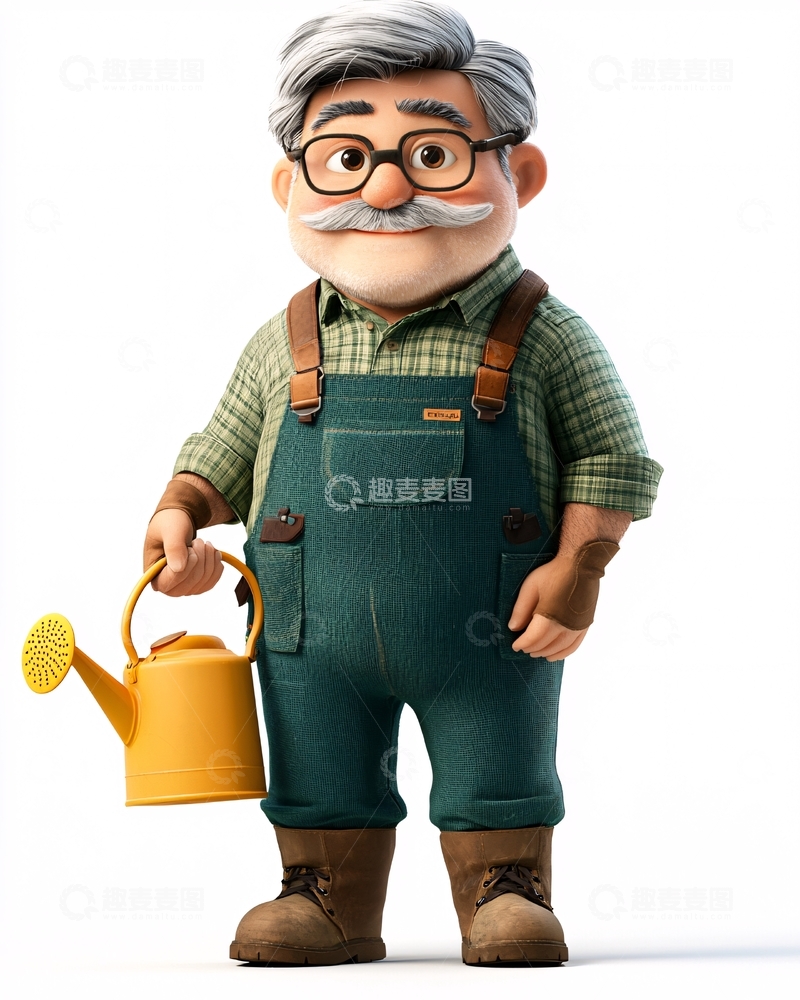 高清大图下载【趣麦麦图】卡通老爷爷