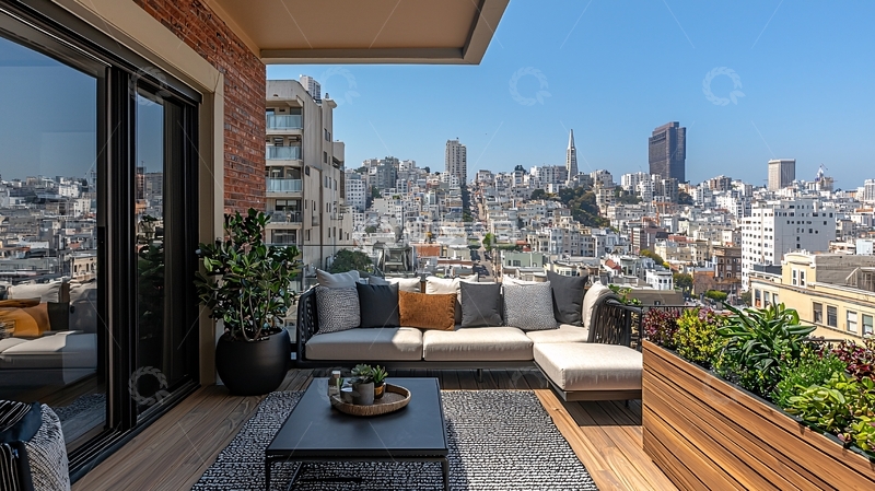 高清大图下载【趣麦麦图】城市景观阳台
