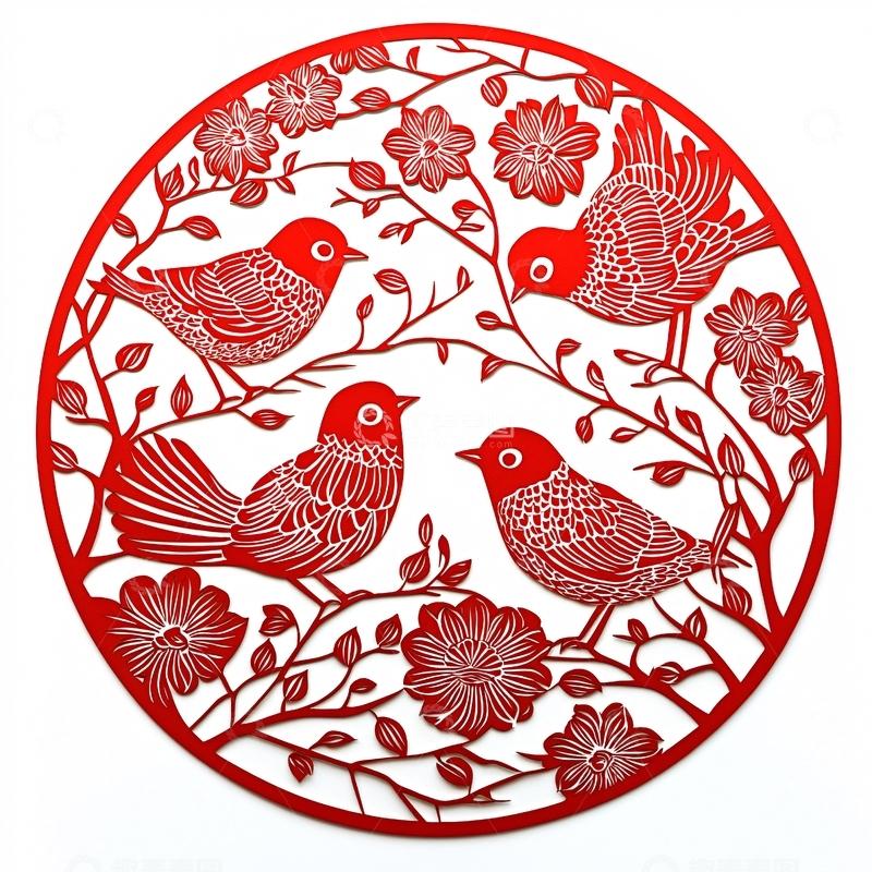 高清大图下载【趣麦麦图】红色剪纸