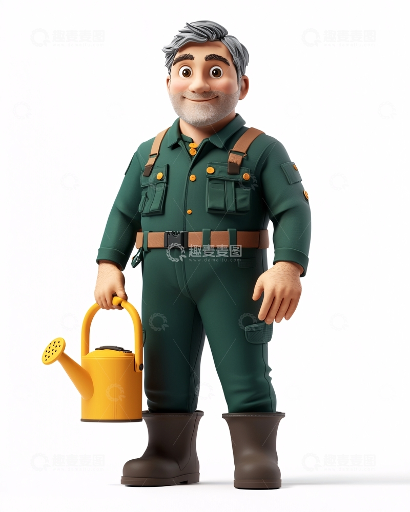高清大图下载【趣麦麦图】卡通园丁