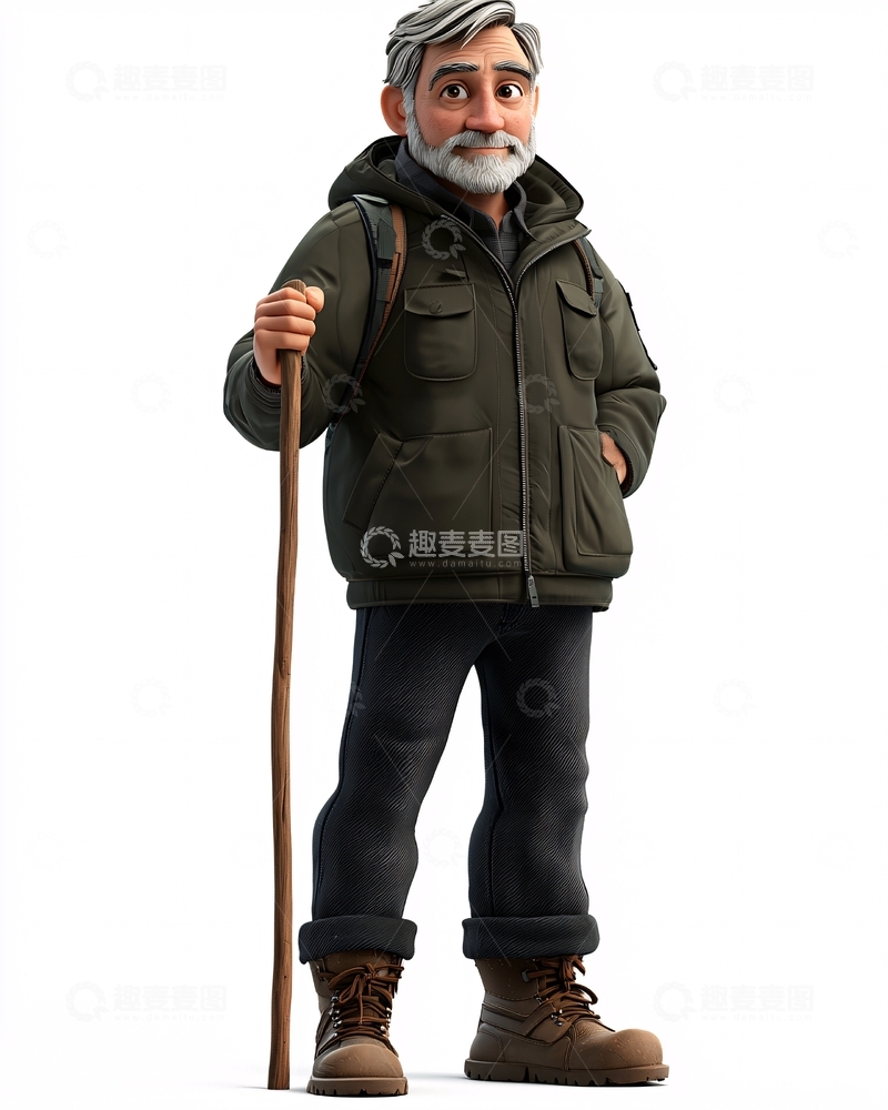 高清大图下载【趣麦麦图】卡通老年人