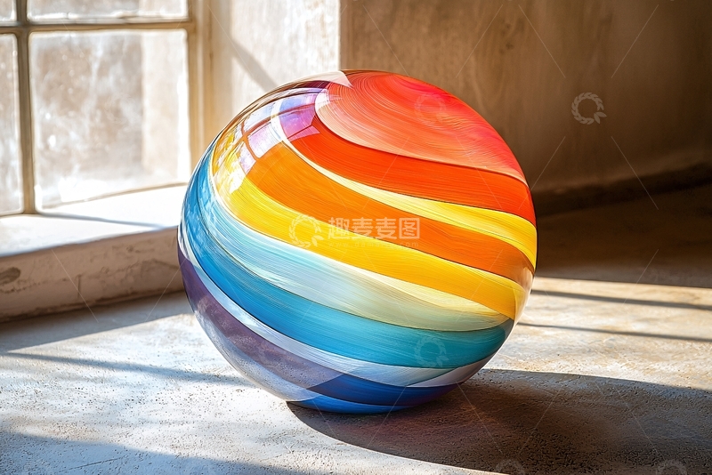 高清大图下载【趣麦麦图】彩虹玻璃球