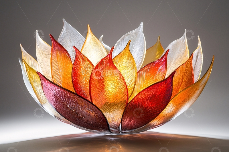 高清大图下载【趣麦麦图】彩色玻璃莲花碗