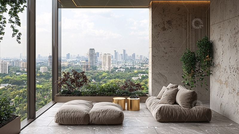 高清大图下载【趣麦麦图】落地窗现代公寓景观