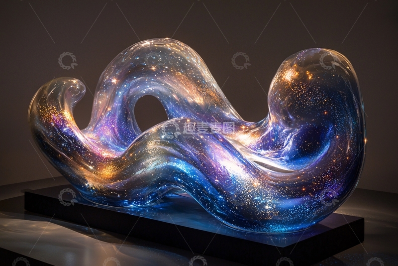 高清大图下载【趣麦麦图】流动的宇宙玻璃雕塑