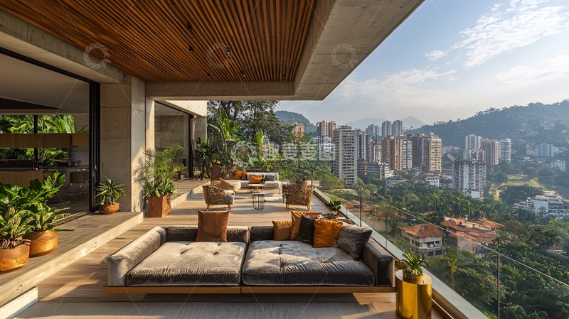 高清大图下载【趣麦麦图】-现代风格阳台景观