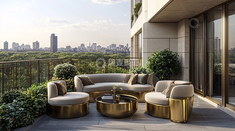 高清大图下载【趣麦麦图】高层公寓阳台景观
