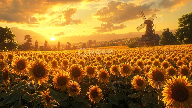 高清大图下载【趣麦麦图】向日葵田