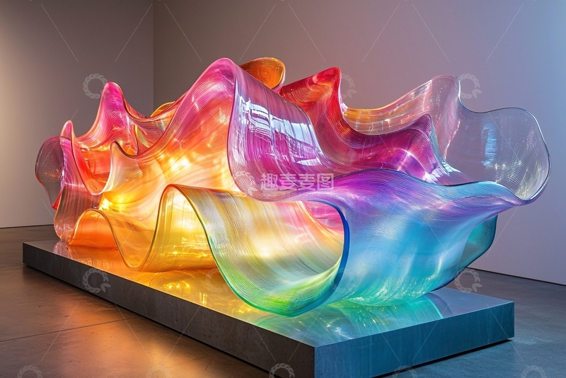 高清大图下载【趣麦麦图】彩色玻璃雕塑