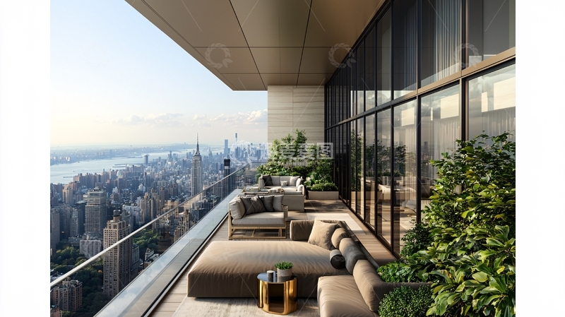 高清大图下载【趣麦麦图】高层公寓阳台景观