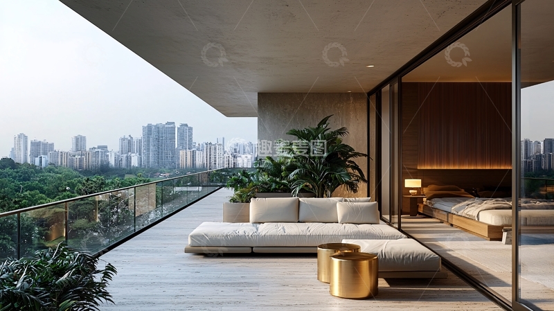 高清大图下载【趣麦麦图】现代简约阳台景观
