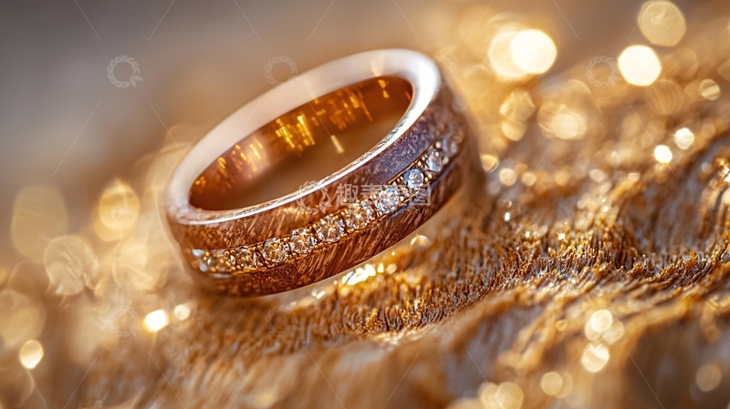 奢华玫瑰金镶钻戒指