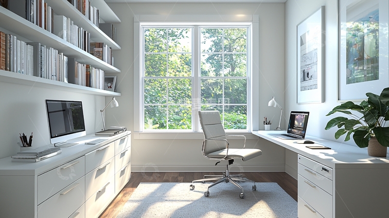 高清大图下载【趣麦麦图】现代简约书房设计