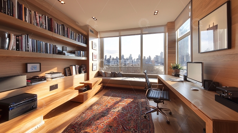 高清大图下载【趣麦麦图】现代简约书房设计