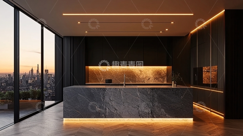 高清大图下载【趣麦麦图】现代极简风格厨房设计