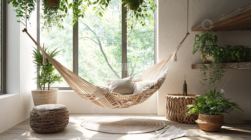 高清大图下载【趣麦麦图】室内吊床