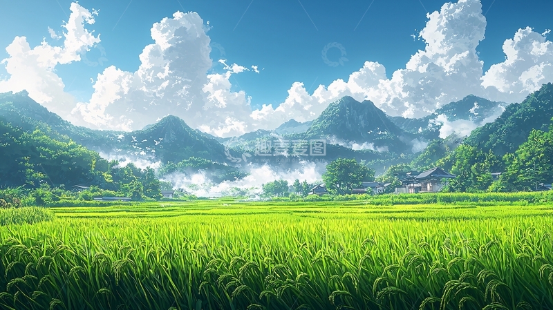 高清大图下载【趣麦麦图】阳光明媚的田园风光