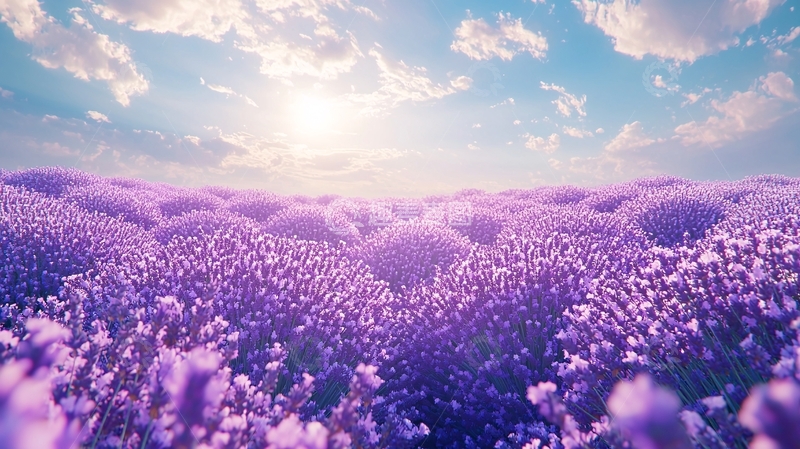 高清大图下载【趣麦麦图】薰衣草花田日出