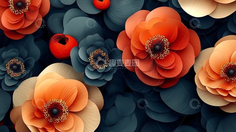 高清大图下载【趣麦麦图】抽象花卉壁纸