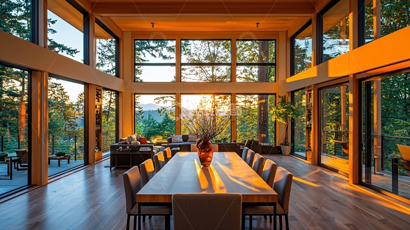 高清大图下载【趣麦麦图】现代简约落地窗豪宅