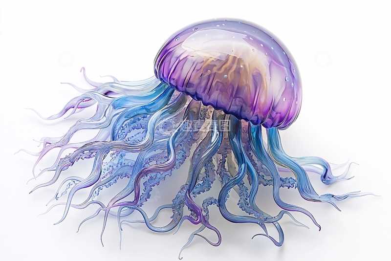 高清大图下载【趣麦麦图】紫色蓝色水母