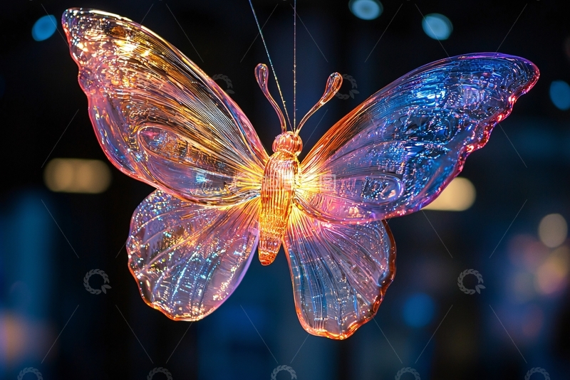 高清大图下载【趣麦麦图】彩色玻璃蝴蝶灯