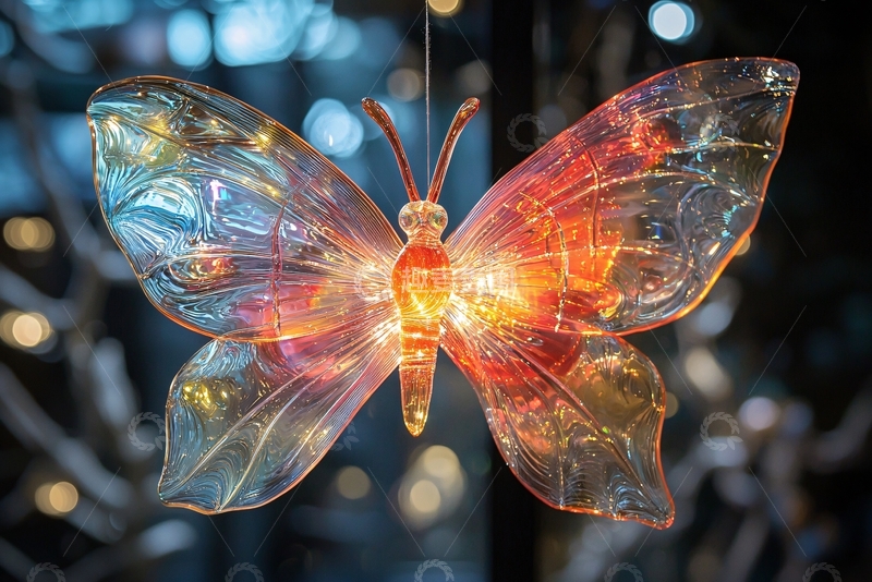 高清大图下载【趣麦麦图】透明发光蝴蝶