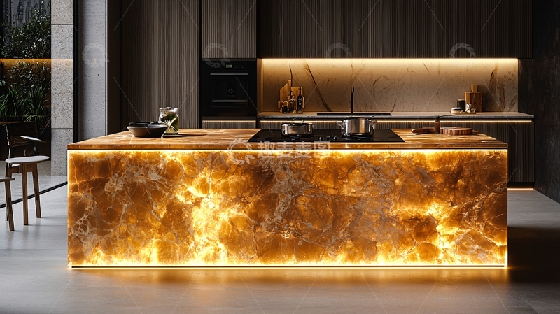 高清大图下载【趣麦麦图】高端大气现代厨房岛台