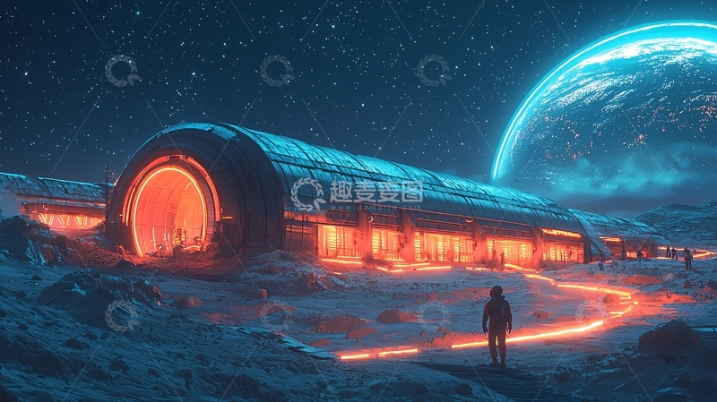 高清大图下载【趣麦麦图】月球基地科幻场景