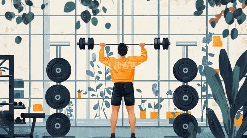 高清大图下载【趣麦麦图】健身房室内锻炼